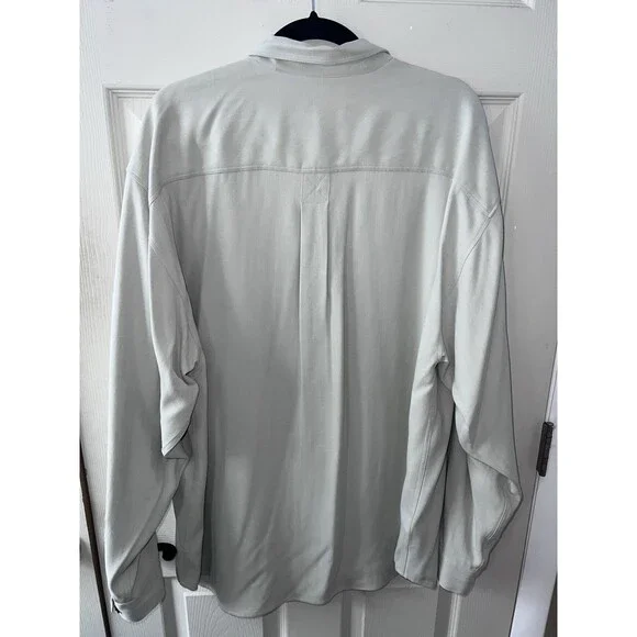 Tommy Bahama Bermuda Silk Shirt Mens XL Tan Button Front Casual Minimalist New - Picture 6 of 9